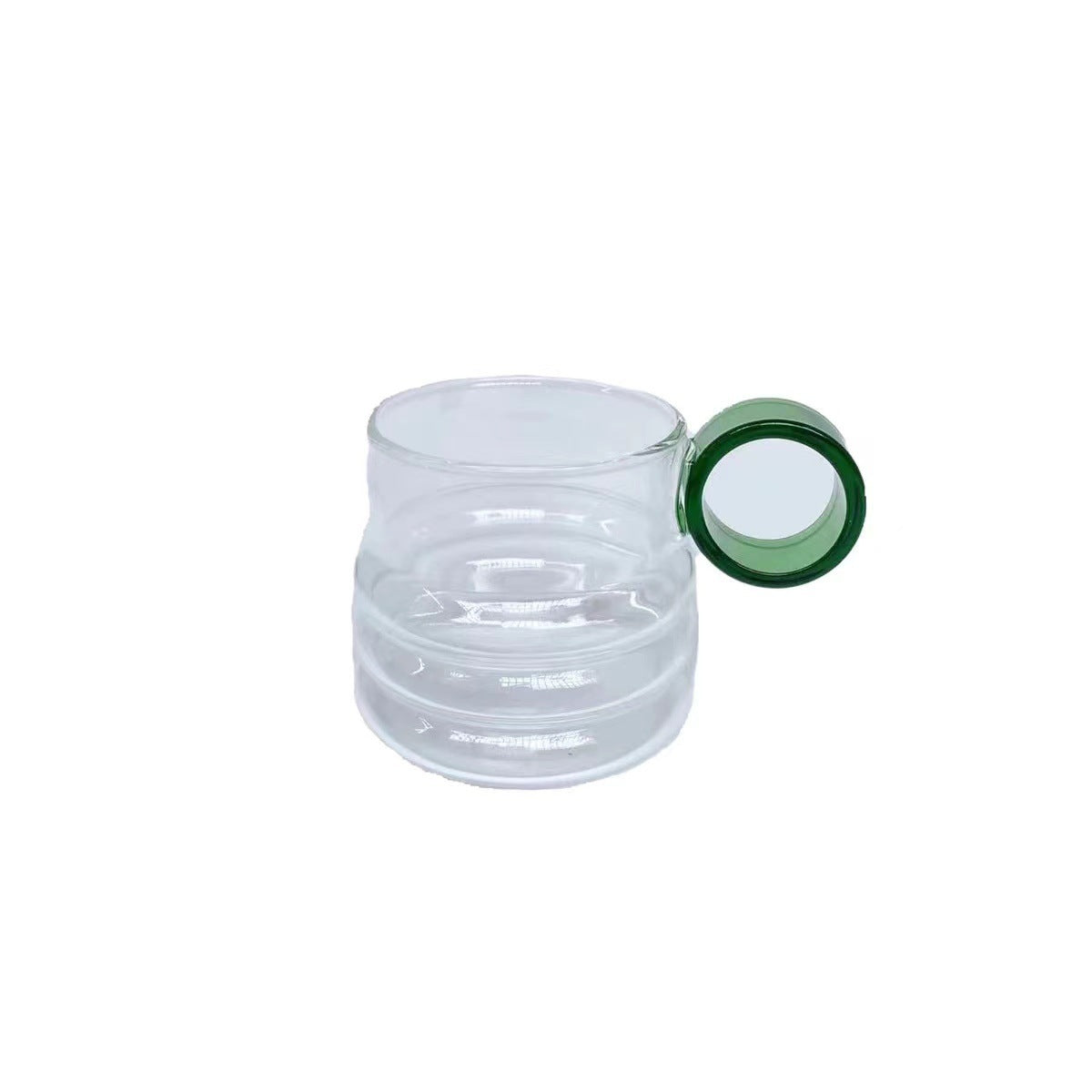 Borosilicate Glass Ring Cup Household Office Creativity Coffee Cup Glass Water Cup Ring Handle Milk Cup